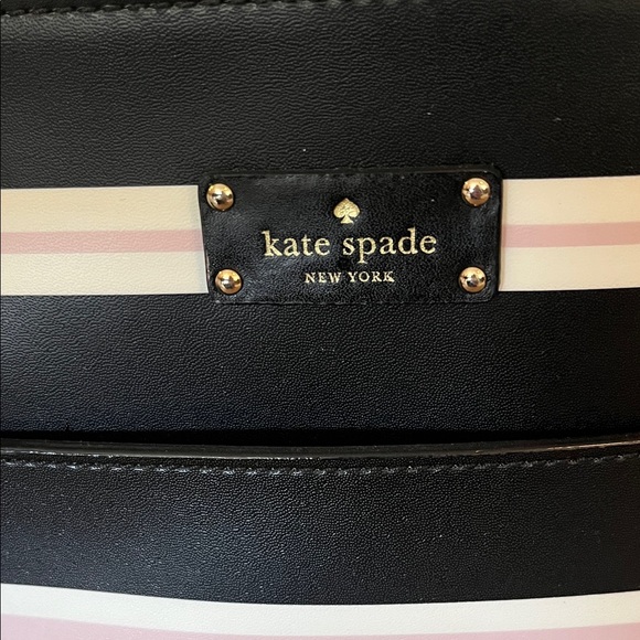 Kate Spade Black and Pink Striped Tote - Picture 2 of 3